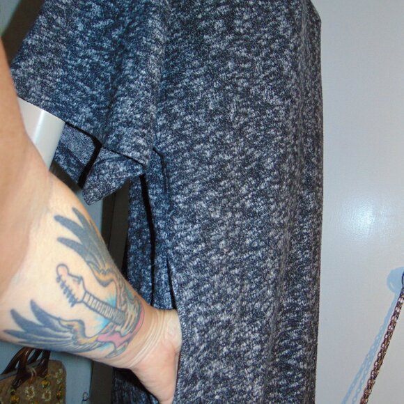 Intimately Free People Heather Gray Black Fleece Hazy Maxi Dress Lagen Look L - Picture 7 of 12